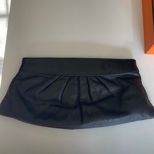 Lauren Merkin Black Leather Clutch